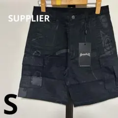 【新品未使用】SUPPLIER バスキア　カーゴハーフパンツ　Sサイズ　ブラック
