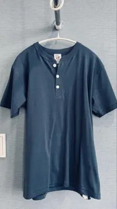 CROSS STITCH クロススティッチ ヘンリーネックTシャツ　デニムカラー