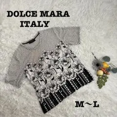 美品❤️DOLCE MARA/Tシャツレディースレトロ花柄/M〜L婦人服