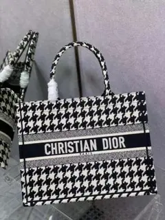 CHRISTIAN DIOR ハウンドトゥース トートバッグ