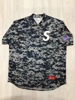 Supreme S Logo Baseball Henley Digi Camo