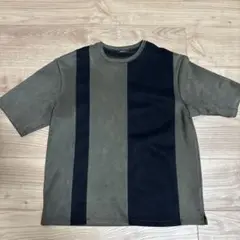 COMME CA ISM Lサイズ Tシャツ オリーブグリーン/ブラック