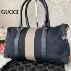 【人気モデル】グッチ ハンドバッグ シェリーライン GG柄 レザー ブラック