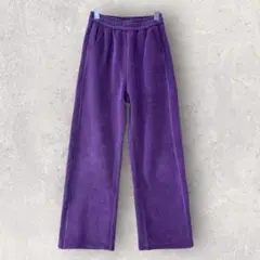 コーディロイパンツ　暖パン　イージーパンツ　ウエストゴム　パープル　Ｍ