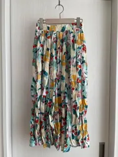 ☆未使用☆ 花 フラワー flower 皴加工 スカート