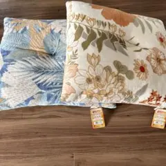 あったか座布団 2枚　花柄 55×59 cm