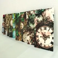 ポチ袋　長封筒　平袋 グリーン系多め　時計柄　ギフト　 ハンドメイド　◇137