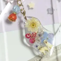 レジン　ゴールデンレトリバー　キーホルダー　No.208