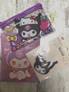 クロミちゃんセット　3点 コインケース 巾着 ワッペン