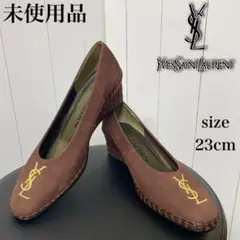 未使用 YSL イヴサンローラン ヴィンテージ ロゴ パンプス ヒール 23cm