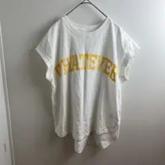 alma design ロゴ プリント フレンチスリーブ Tシャツ ホワイト M