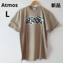 【新品】アトモス メンズ　Tシャツ　カーキ　プリント　tシャツ　Lサイズ　半袖