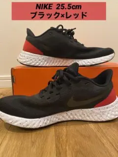 ナイキ NIKE レボリューション5 ブラック×レッド【25.5cm】