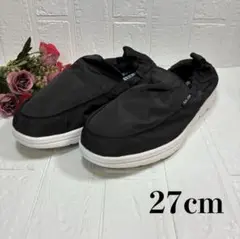 ✨かかとが踏める靴✨スリッポン ナイロン　楽チン 黒 27cm 超軽量