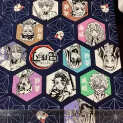 鬼滅の刃 オックス プリント 生地 ブルー