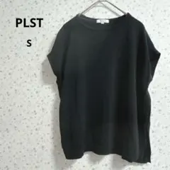 a401プラステ【S】フレンチスリーブ ニット シンプル 会社 お勤め