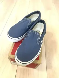 未使用品★VANS 17cmバンズ★スリッポン ネイビー