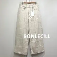 新品 BONLECILL ピンタック ロールアップ ハイウエスト デニムパンツ