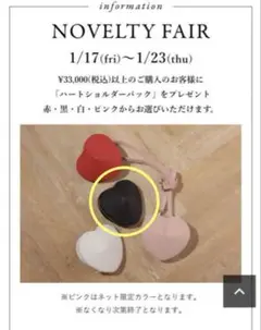 アプワイザーリッシェ　ノベルティ　ハートショルダーバッグ　黒