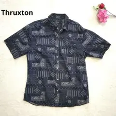 Thruxton スラクストン【4L】 濃紺 半袖シャツ 透け強め ビッグサイズ