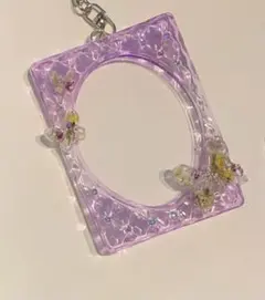 レジントレカケース キルティング キーホルダー パープル