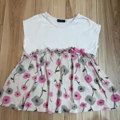 BeBe べべ 花柄チュニック ノースリーブ ピンク 130 女の子 夏服