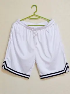 メンズ　バスケットショートパンツ　白　M(JP-XL)サイズ