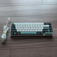 ホワイト/グリーン 有線キーボード