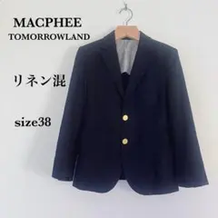 マカフィー トゥモローランド リネン混 テーラードジャケット 背抜き 金ボタン