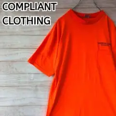 COMPLIANT CLOTHING Tシャツ ゆるだぼ 胸ポケット オレンジ