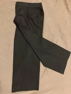 無印良品　タックワイドパンツ　センタープレス　ブラック