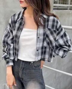 【INGNI】チェック柄ショートシャツ