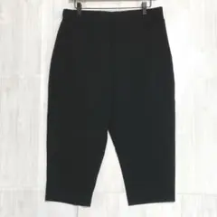 クロップドカジュアルパンツ　ウエストゴム&紐　【美品】　薄手　黒　4L