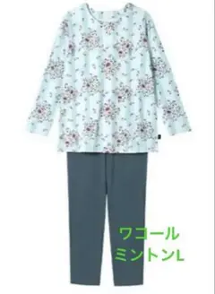 ワコール　WACOAL ミントン　長袖　ルームウェア パジャマ上下　新品　L