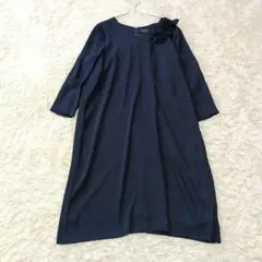 URBAN RESEARCH DOORS 花モチーフワンピース セレモニー 紺