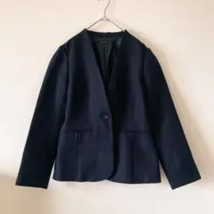美品 COCCOLUSSI ノーカラージャケット 黒 L セレモニー 4217