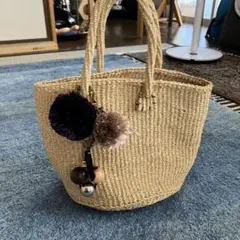 美品！COHAKU コハク　サイザルバッグ　リネンバッグ　カゴバッグ 美品！COHAKU コハクサイザルバッグリネンバッグカゴバッグ