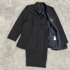 ヴィンテージ　刺繍レトロ　ストライプフォーマルスーツセットアップ　ブラック　42
