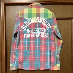 平成レトロ　BLUEMOONBLUE シャツ　y2k ブルームーンブルー