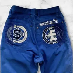 Santafe メンズ スラックス ズボン パンツ 薄手 夏 ネイビー ブルー