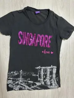 tシャツ　M  シンガーポール　黒　マリーナ ベイ サンズ