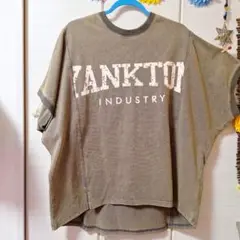 オリーブグリーン　スエット生地Tシャツ