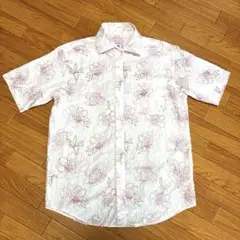 フラワープリント 花柄　半袖シャツ M