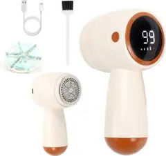 【新品】電動毛玉取り機 液晶ディスプレイ 4段階スピード 強力6枚刃 替刃付き