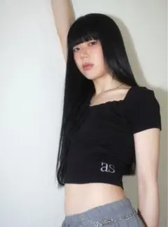 ason トップス ブラック アズオン 半袖