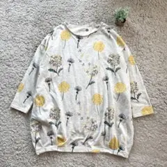 【BARNDOOR】花柄 長袖チュニック オーバーサイズ ゆったりトップス M