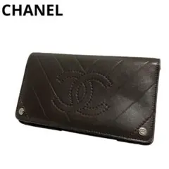 【匿名発送】シャネル 長財布 ココマーク Vステッチ キルティング 中古