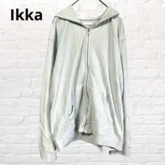 9764 Ikka イッカ フルジップパーカー ミントグリーン L フーデット
