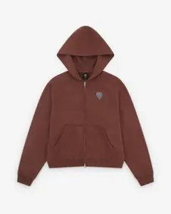 GIRLS DON'T CRY Logo Zip Hoodie Brown