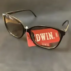 EDWIN ブラックフレーム キャットアイブラウンレンズ レディースサングラス